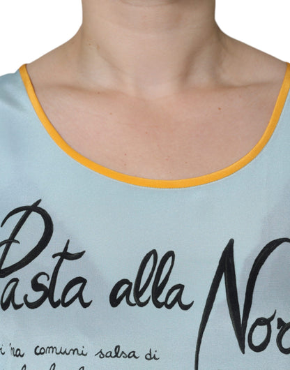 Mehrfarbiges Tanktop mit Pasta Alla Norma-Aufdruck von Dolce &amp; Gabbana