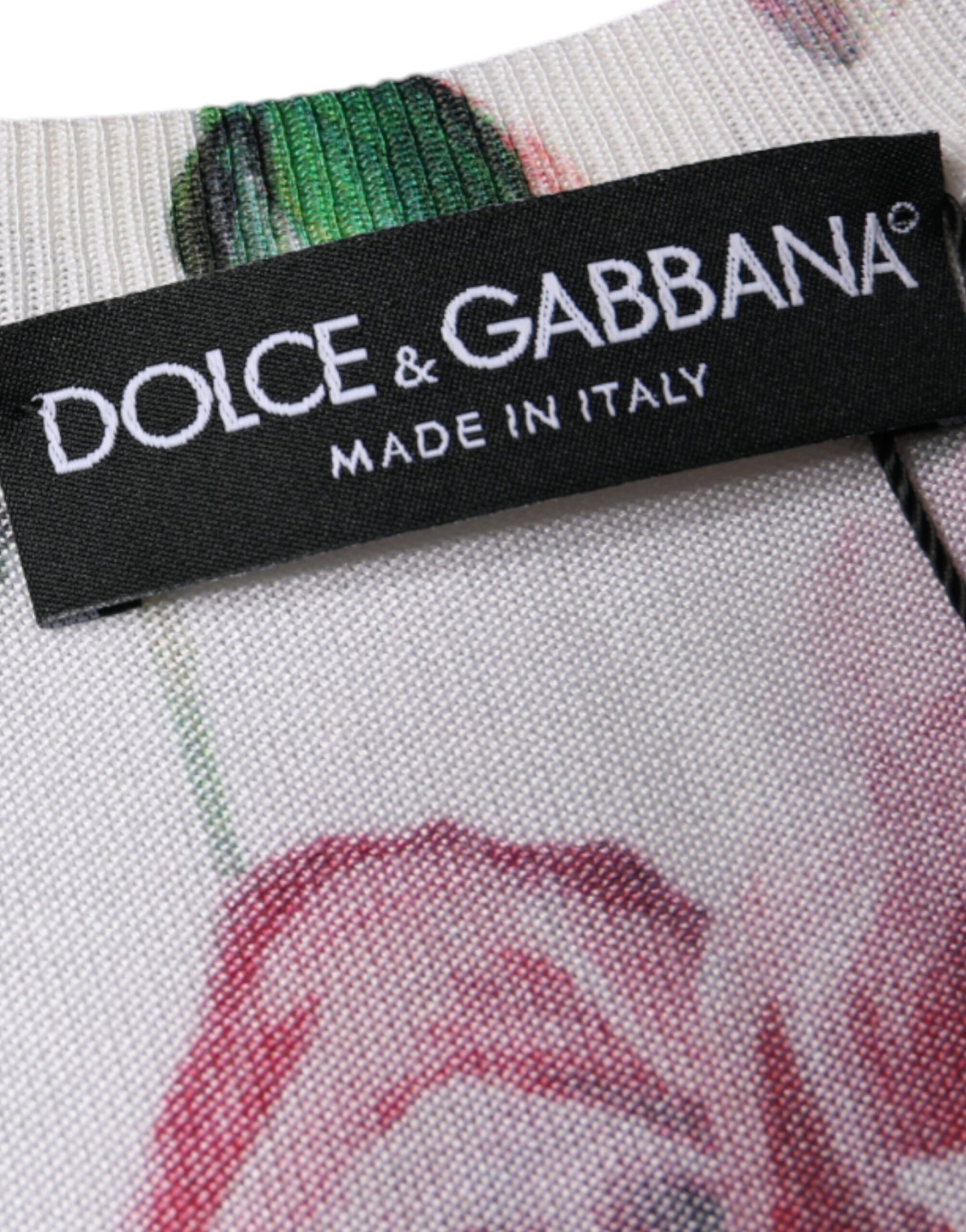 Dolce &amp; Gabbana Weißes ärmelloses Seiden-Tanktop mit Blumenspitze