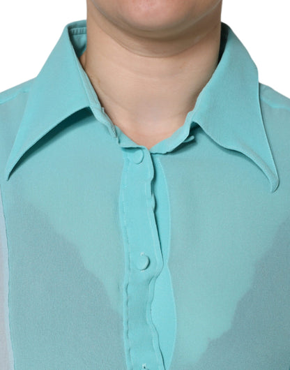 Dolce &amp; Gabbana, mehrfarbiges Blusenoberteil mit langen Ärmeln und Knöpfen