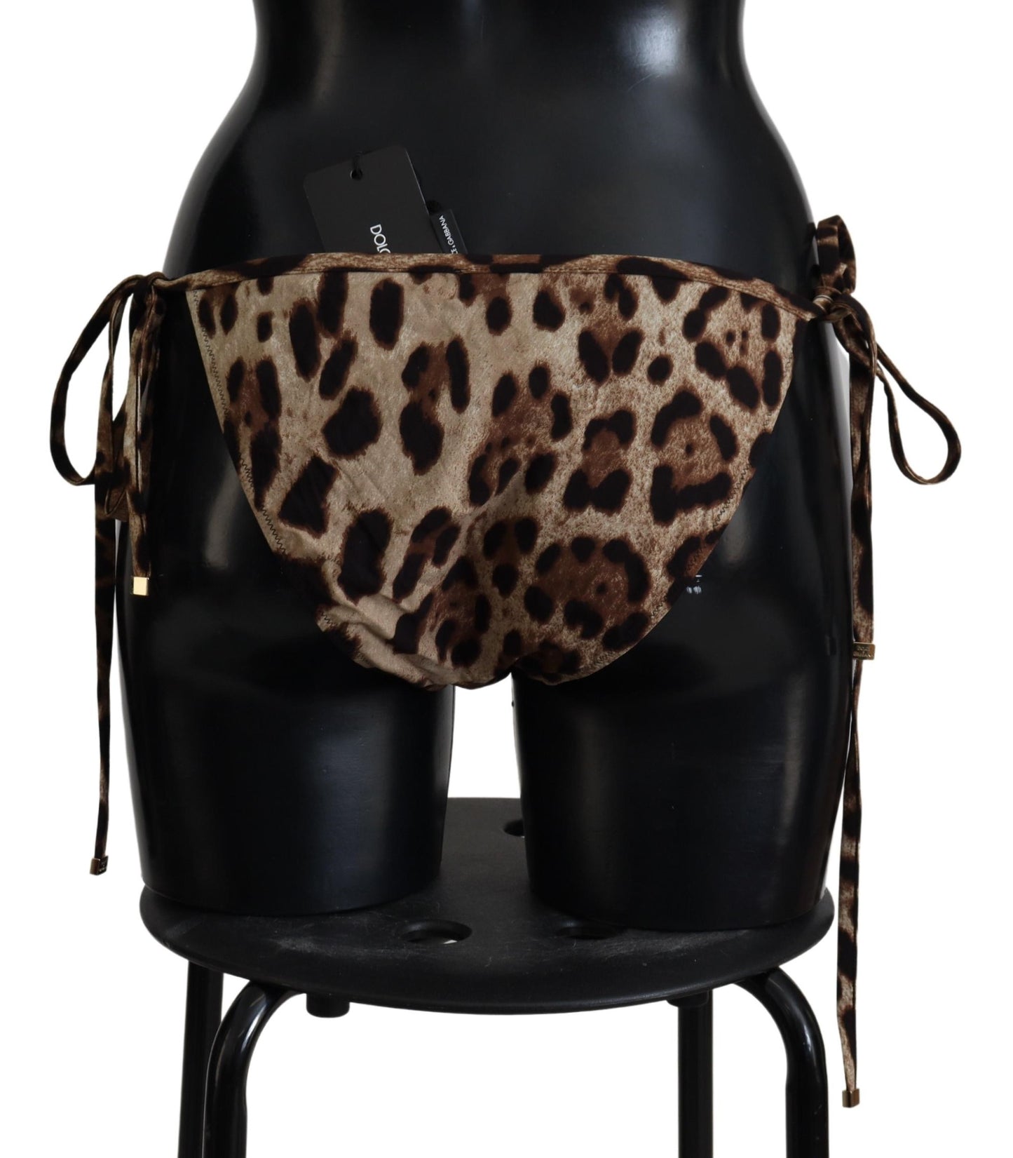 Dolce &amp; Gabbana – Brauner Badeanzug mit Leopardenmuster und Bikinihose