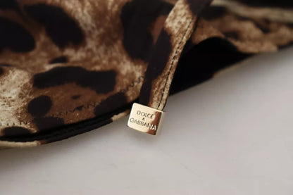 Dolce &amp; Gabbana – Brauner Badeanzug mit Leopardenmuster und Bikinihose