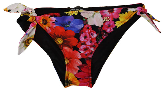 Dolce &amp; Gabbana – Schwarzer Badeanzug mit Blumenmuster und Bikinihose