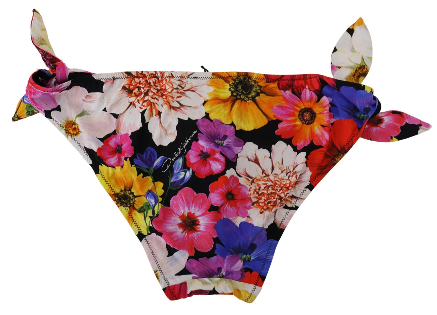 Dolce &amp; Gabbana – Schwarzer Badeanzug mit Blumenmuster und Bikinihose