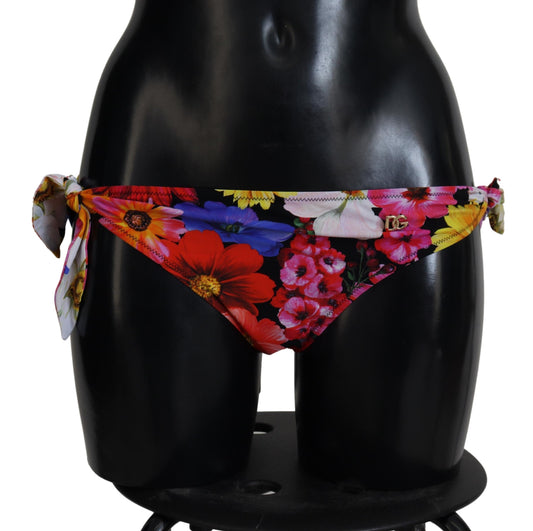 Dolce &amp; Gabbana – Schwarzer Badeanzug mit Blumenmuster und Bikinihose