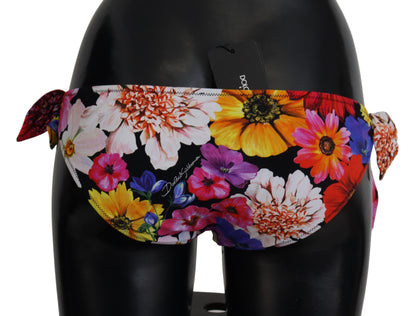 Dolce &amp; Gabbana – Schwarzer Badeanzug mit Blumenmuster und Bikinihose