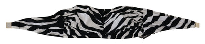 Dolce &amp; Gabbana – Bandeau-Bikinioberteil mit Zebramuster in Schwarz und Weiß