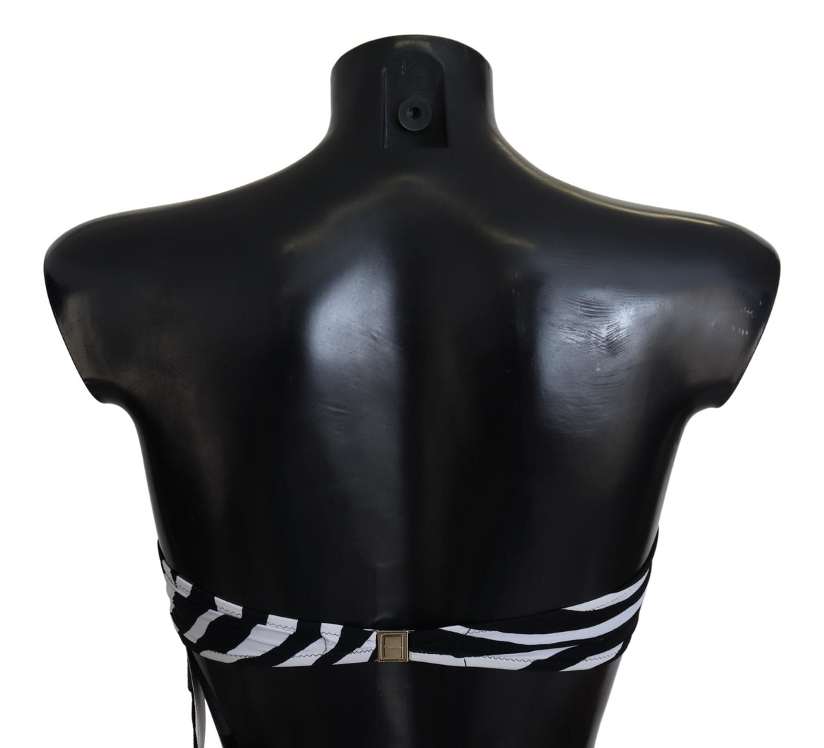 Dolce &amp; Gabbana – Bandeau-Bikinioberteil mit Zebramuster in Schwarz und Weiß