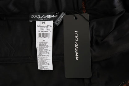 Dolce &amp; Gabbana – A-Linien-Kleid aus Brokat mit Blumenmuster in Schwarz und Braun