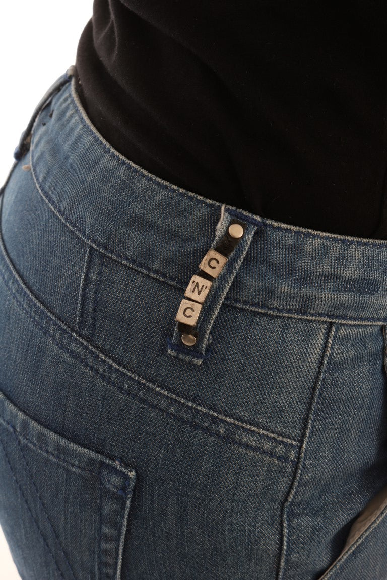 Costume National Slim Jeans aus Baumwolle in blauer Waschung