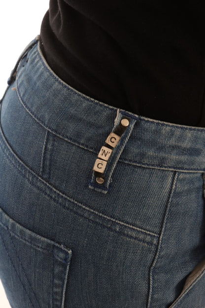 Costume National Slim Jeans aus Baumwolle in blauer Waschung