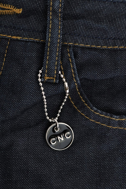 Costume National Jeans aus Baumwolle in klassischer Passform, Dunkelblau