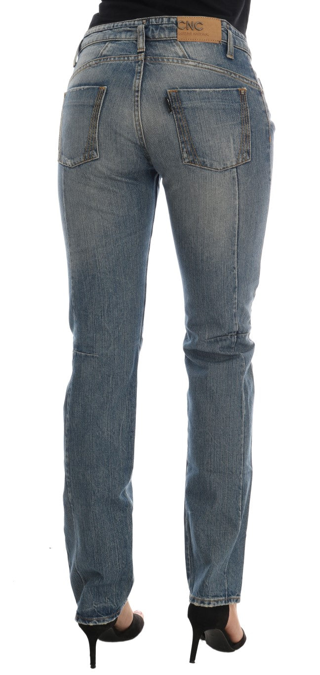 Costume National – Blaue Stretch-Jeans aus Baumwolldenim