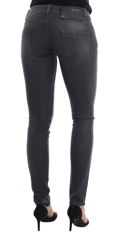 Acht Graue Slim Fit Jeans aus Baumwolle