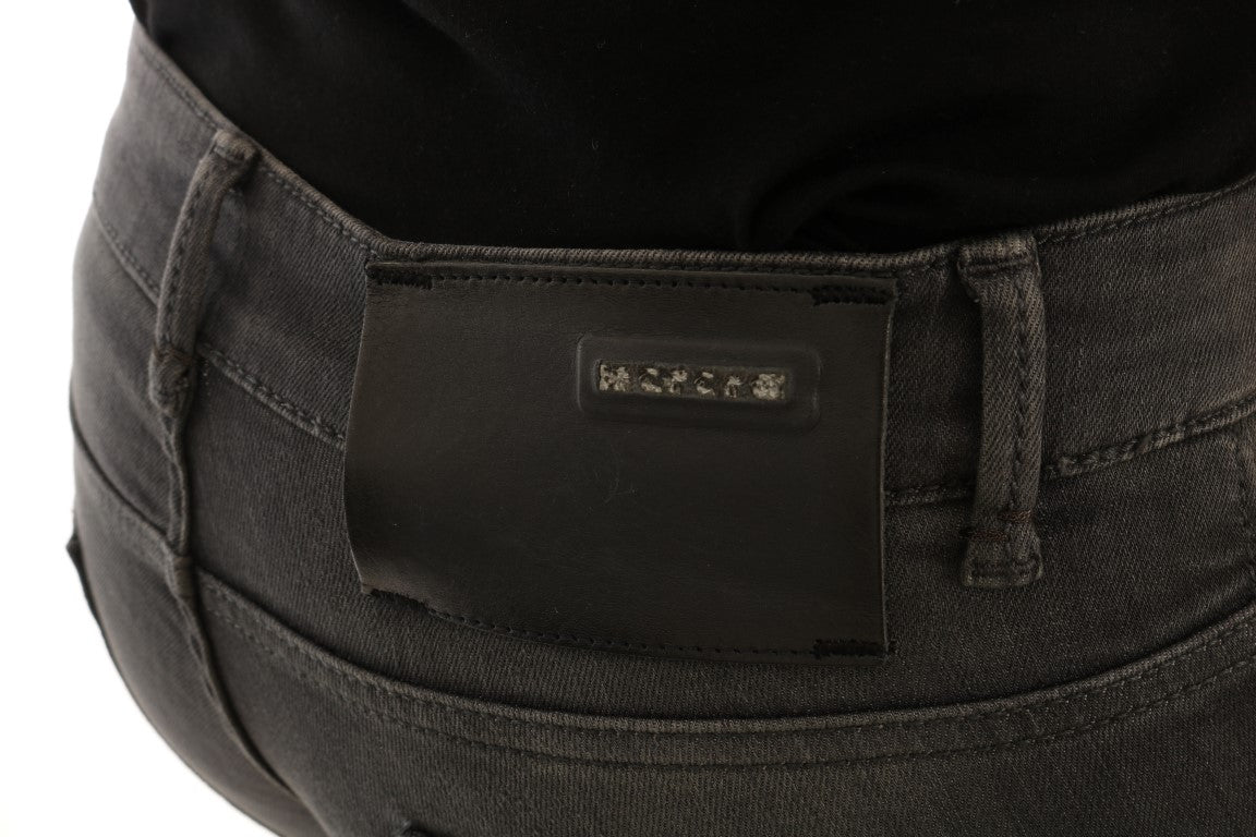 Acht Graue Slim Fit Jeans aus Baumwolle