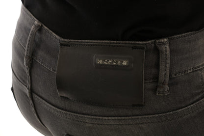 Acht Graue Slim Fit Jeans aus Baumwolle