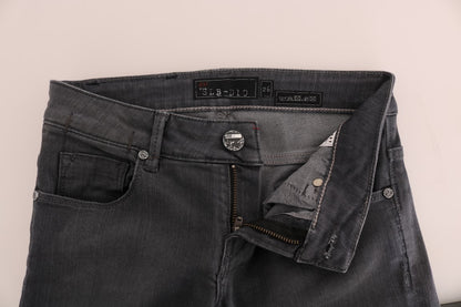 Acht Graue Slim Fit Jeans aus Baumwolle