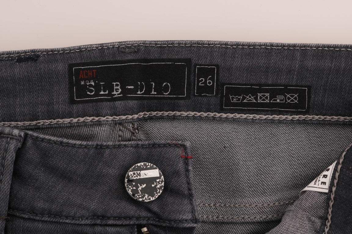 Acht Graue Slim Fit Jeans aus Baumwolle