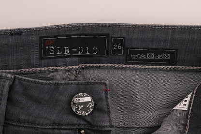 Acht Graue Slim Fit Jeans aus Baumwolle
