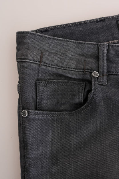 Acht Graue Slim Fit Jeans aus Baumwolle