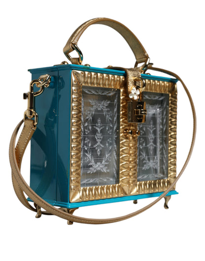 Dolce &amp; Gabbana Mehrfarbige Clutch aus Holz und Leder