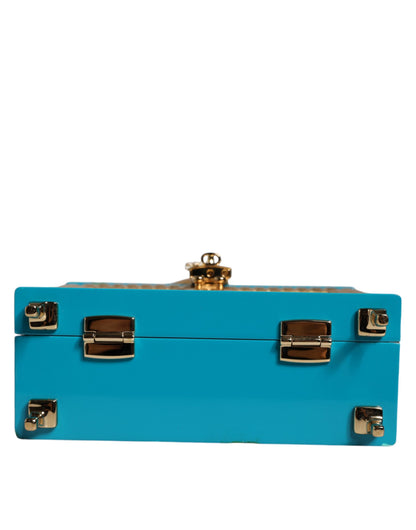 Dolce &amp; Gabbana Mehrfarbige Clutch aus Holz und Leder