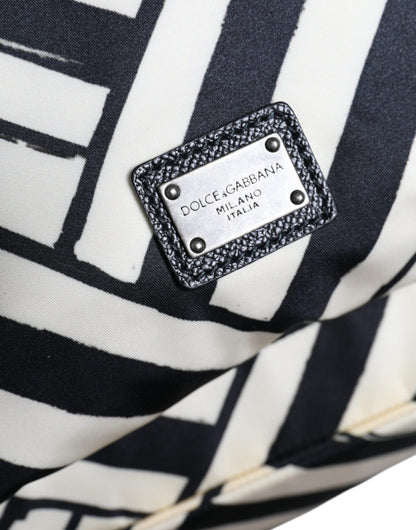 Dolce &amp; Gabbana Reiserucksack aus Nylon und Leder in Schwarz und Weiß