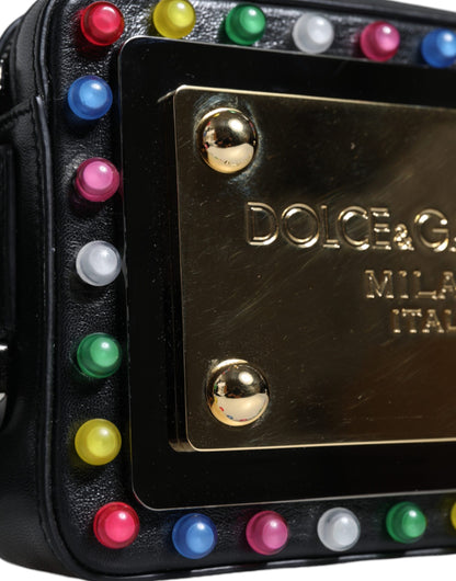 Dolce &amp; Gabbana – Gürteltasche mit LED-Logo aus schwarzem Leder