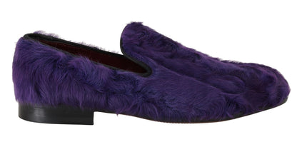 Dolce &amp; Gabbana Lilafarbene Loafer aus Schafspelz