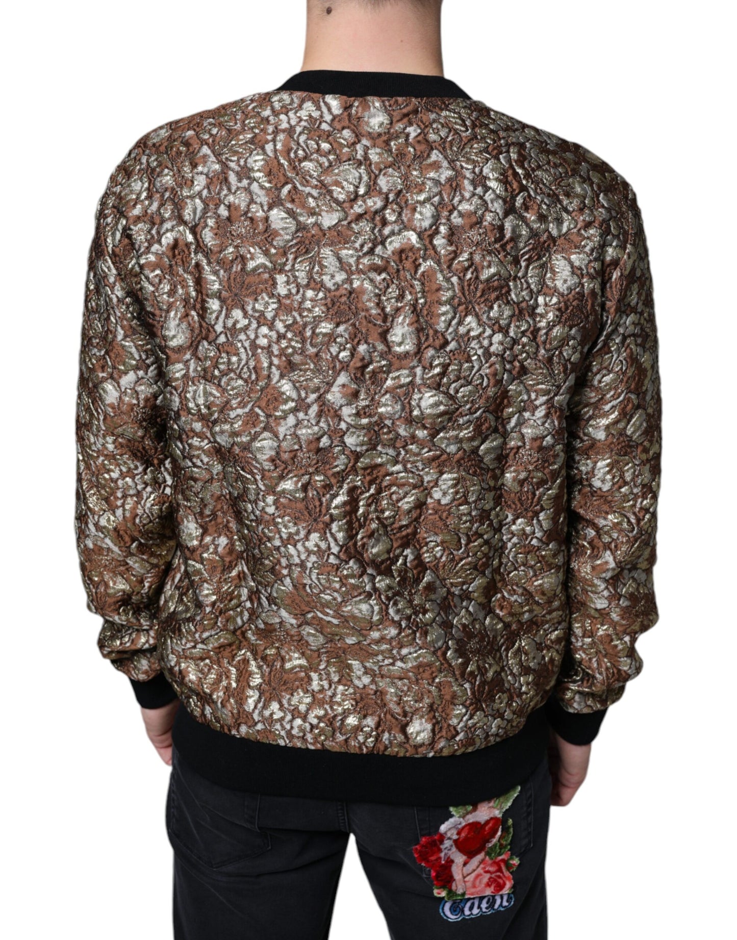 Dolce &amp; Gabbana – Brauner Jacquard-Pullover „Mambo Ananas“
