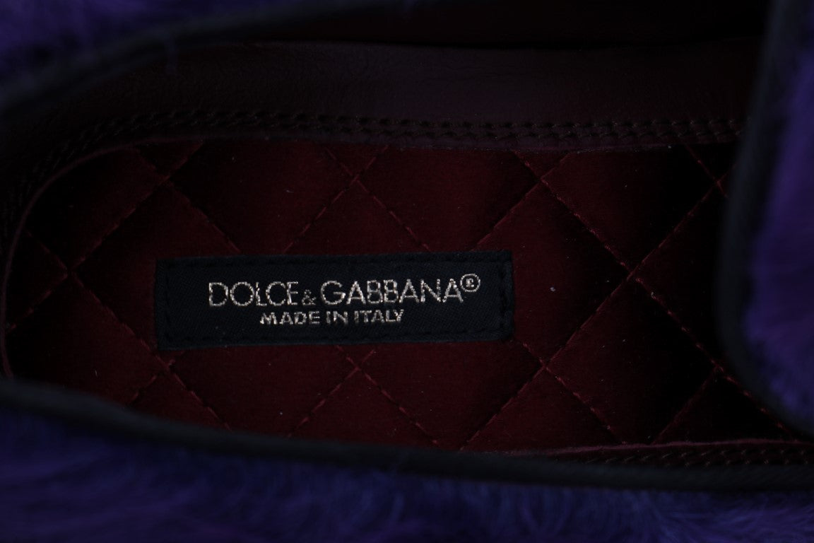 Dolce &amp; Gabbana Lilafarbene Loafer aus Schafspelz