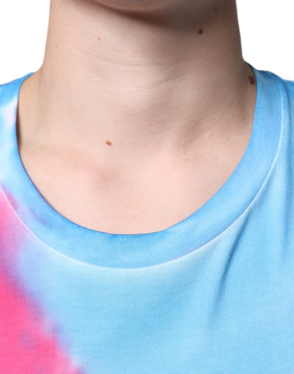 Dolce &amp; Gabbana – Ärmelloses T-Shirt aus mehrfarbiger Baumwolle mit Batikmuster