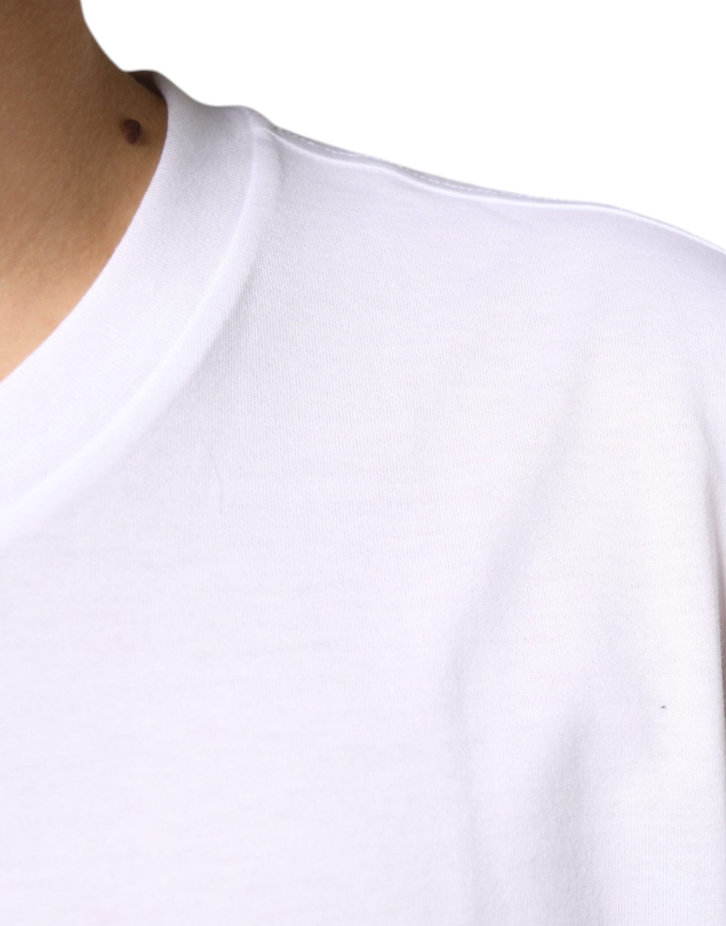 Dolce &amp; Gabbana – Kurzärmliges T-Shirt aus Baumwolle mit DG-Logo in Weiß