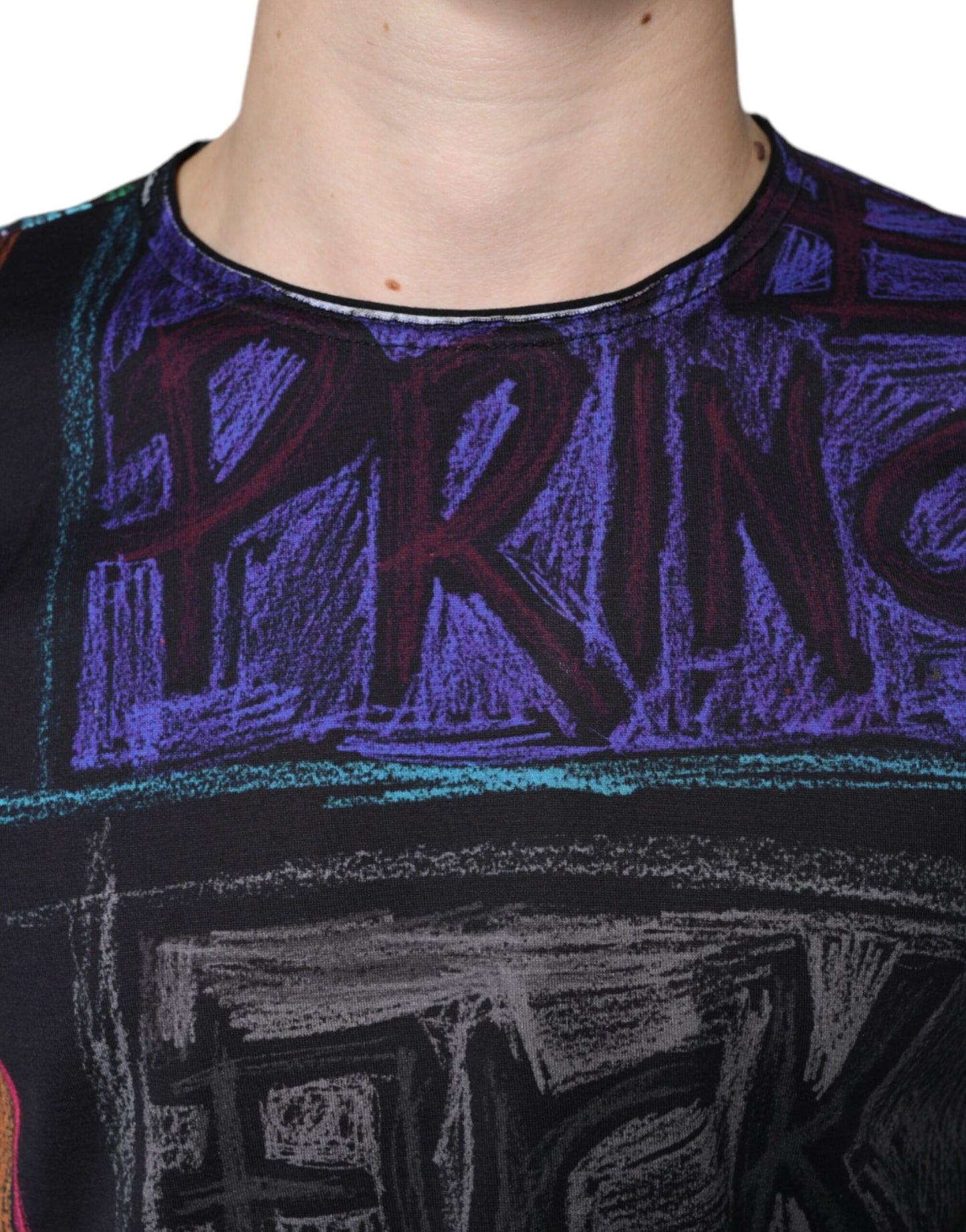 Dolce &amp; Gabbana Baumwoll-T-Shirt mit mehrfarbigem Grafikdruck