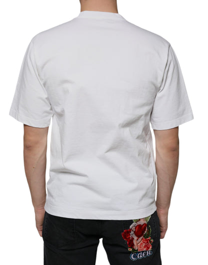 Dolce &amp; Gabbana – Lässiges T-Shirt aus weißer Baumwolle mit DG-Logo-Print