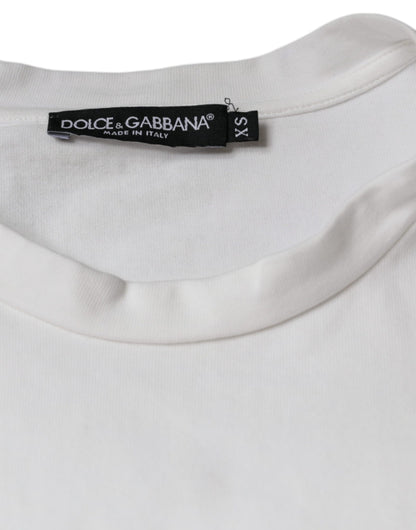 Dolce &amp; Gabbana – Lässiges T-Shirt aus weißer Baumwolle mit DG-Logo-Print