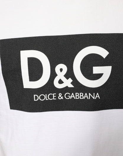 Dolce &amp; Gabbana – Lässiges T-Shirt aus weißer Baumwolle mit DG-Logo-Print