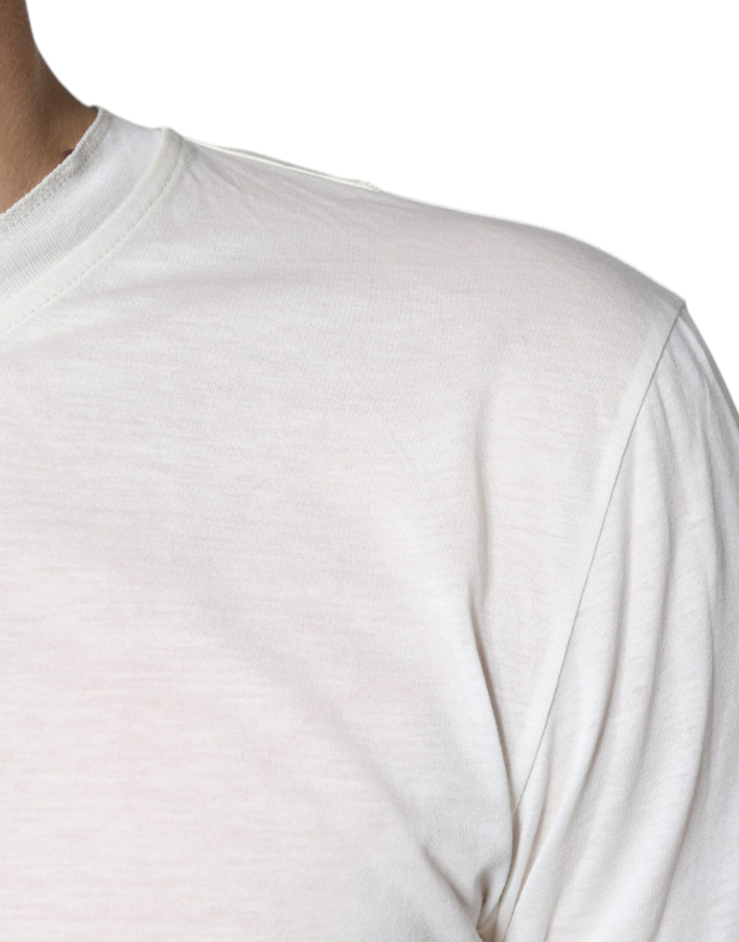 Dolce &amp; Gabbana – Kurzärmliges T-Shirt aus gebrochenem Weiß