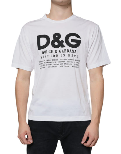 Dolce &amp; Gabbana – Lässiges T-Shirt aus weißer Baumwolle mit DG-Logo-Print
