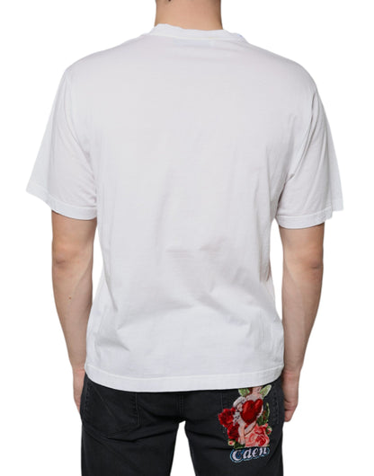Dolce &amp; Gabbana – Lässiges T-Shirt aus weißer Baumwolle mit DG-Logo-Print