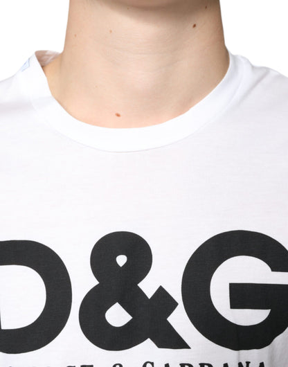 Dolce &amp; Gabbana – Lässiges T-Shirt aus weißer Baumwolle mit DG-Logo-Print