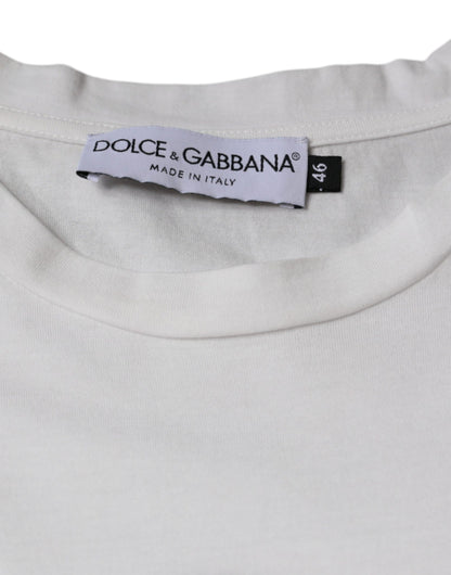 Dolce &amp; Gabbana – Lässiges T-Shirt aus weißer Baumwolle mit DG-Logo-Print