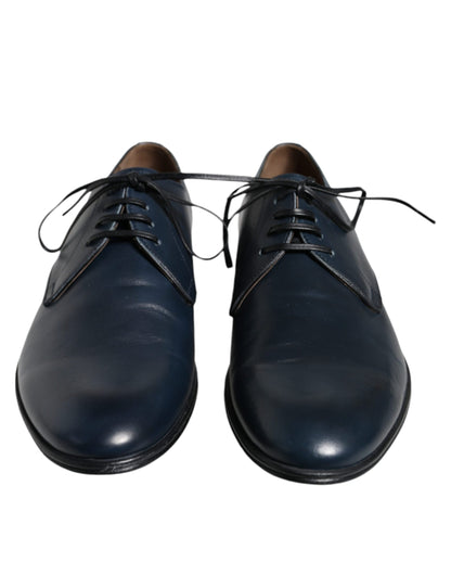 Dolce &amp; Gabbana – Marineblaue Derby-Schuhe aus Leder für formelle Anlässe