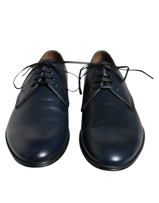 Dolce &amp; Gabbana – Marineblaue Derby-Schuhe aus Leder für formelle Anlässe