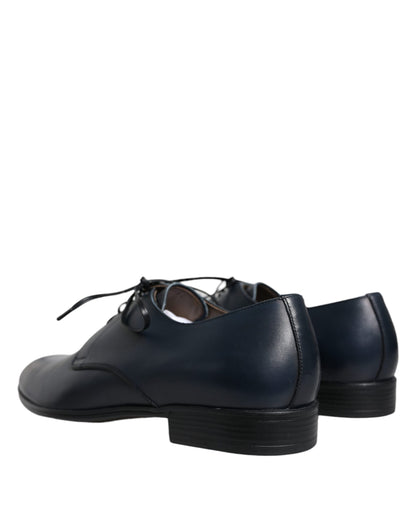 Dolce &amp; Gabbana – Marineblaue Derby-Schuhe aus Leder für formelle Anlässe
