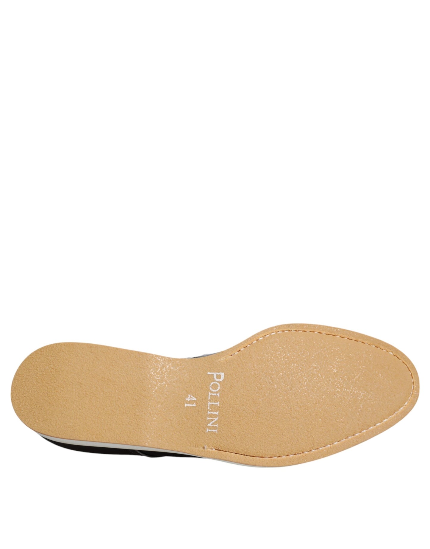 Pollini Herrenschuhe aus schwarzem und weißem Leder mit Schnürung