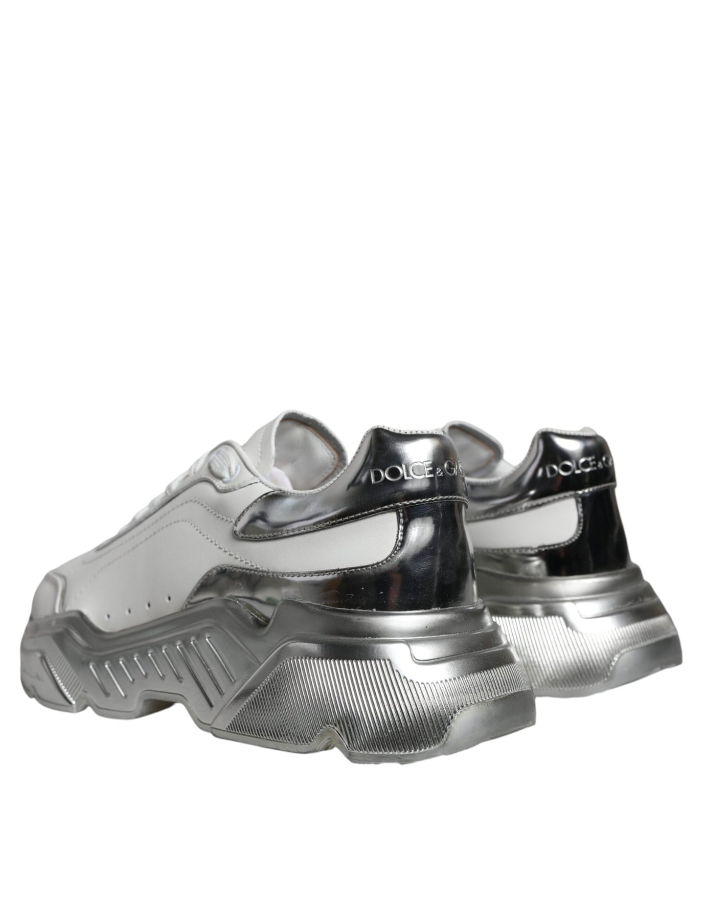 Dolce &amp; Gabbana Weiß Silber Daymaster Low Top Sneakers Schuhe