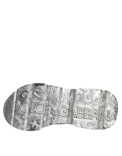 Dolce &amp; Gabbana Weiß Silber Daymaster Low Top Sneakers Schuhe