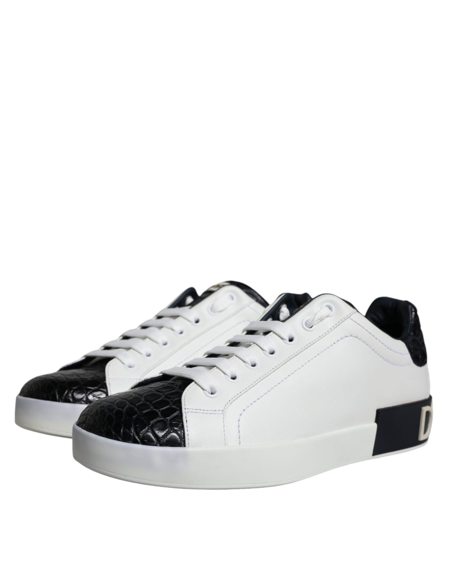 Dolce &amp; Gabbana – Portofino-Sneakers aus schwarzem Leder mit Logo