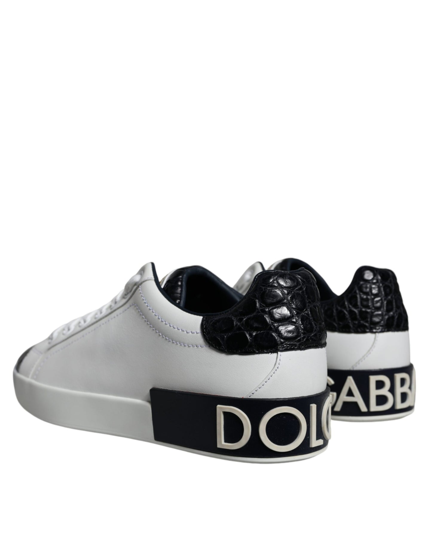 Dolce &amp; Gabbana – Portofino-Sneakers aus schwarzem Leder mit Logo