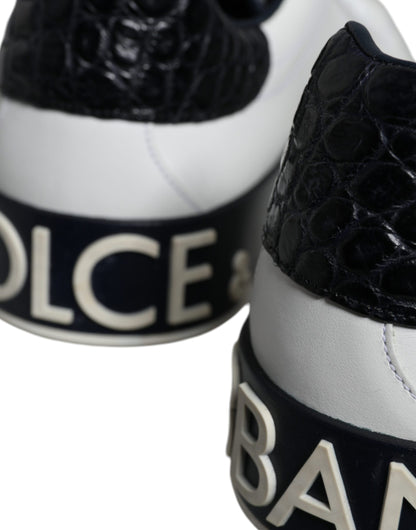 Dolce &amp; Gabbana – Portofino-Sneakers aus schwarzem Leder mit Logo